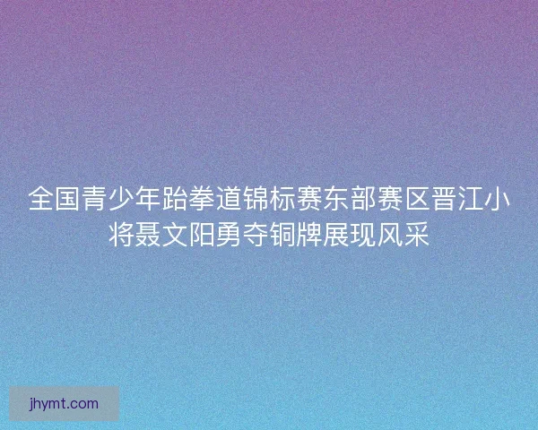 全国青少年跆拳道锦标赛东部赛区晋江小将聂文阳勇夺铜牌展现风采