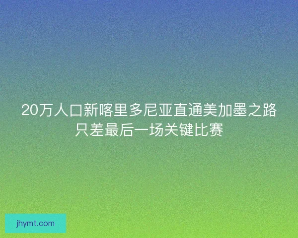 20万人口新喀里多尼亚直通美加墨之路只差最后一场关键比赛